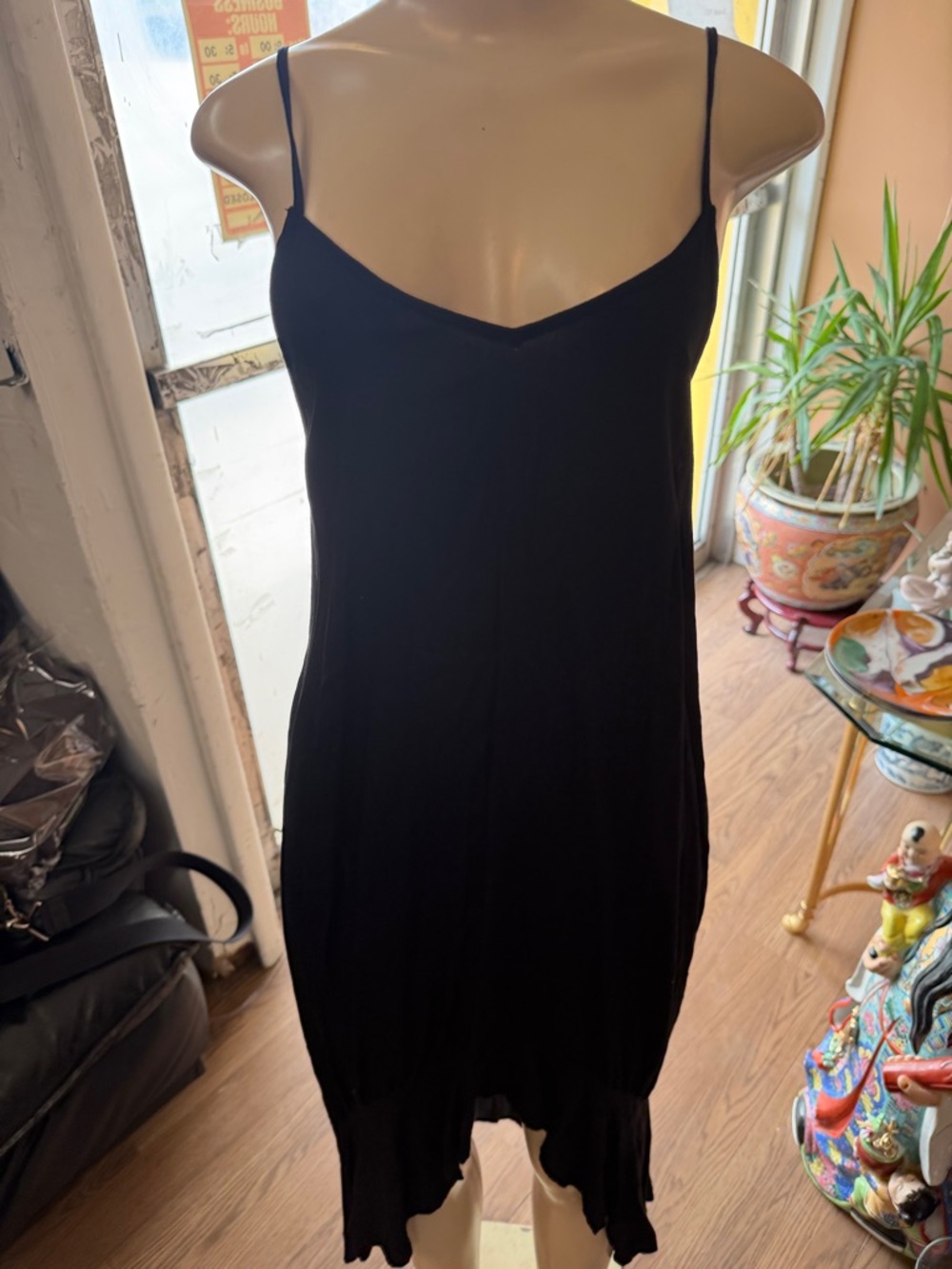 bohme Black Smocked Waist Slip‎ Dress